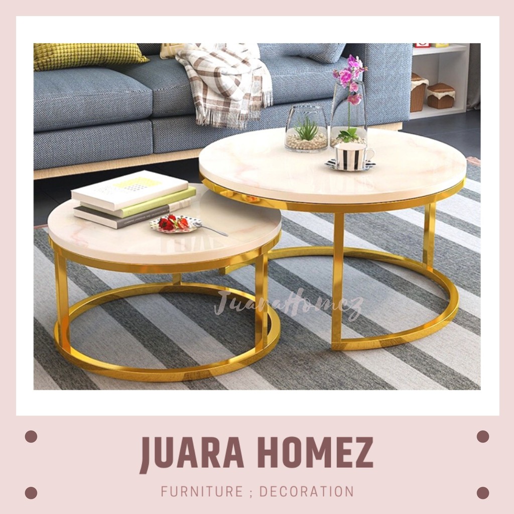 Modern Nordic Tempered Glass Coffee Table / Coffee Table 2 in 1 / Meja