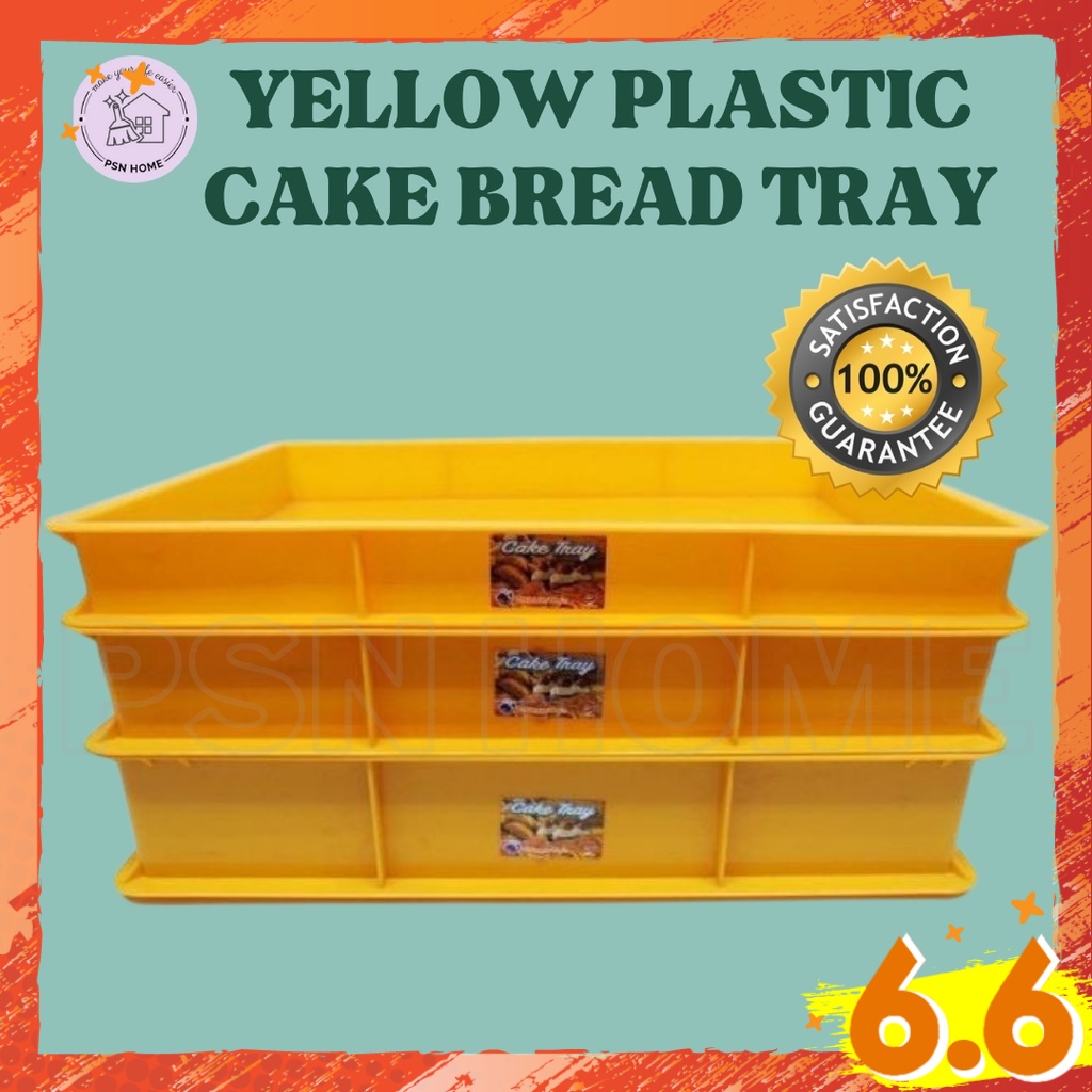 Plastic Container Tray Bakery Food Dulang Plastik Yellow Plastic Cake