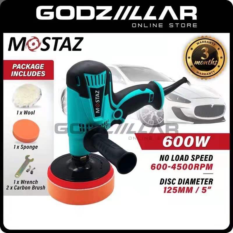 Mostaz 600W Car Polisher MSFF125 5 Pad/Polisher Mesin Polish Kereta