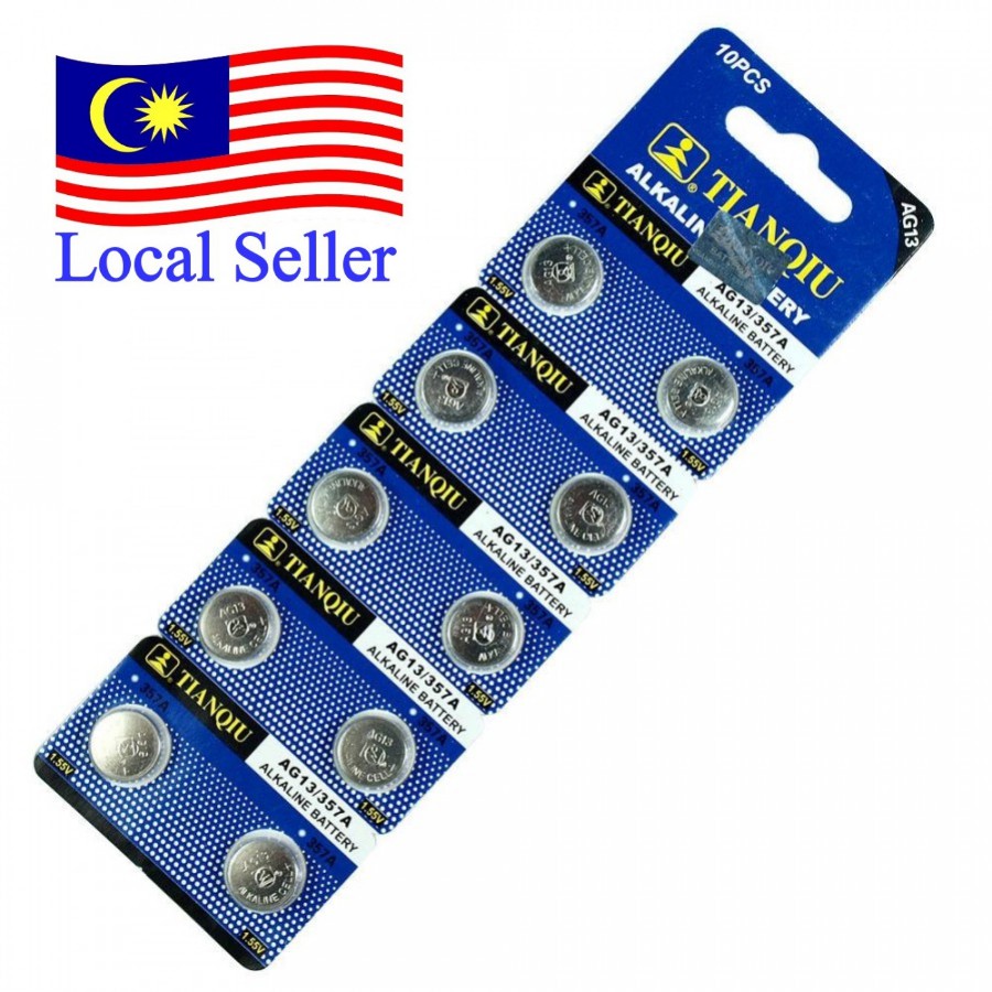 10pcs (1pack) AG13 357A Button cell Alkaline Battery Shopee Malaysia