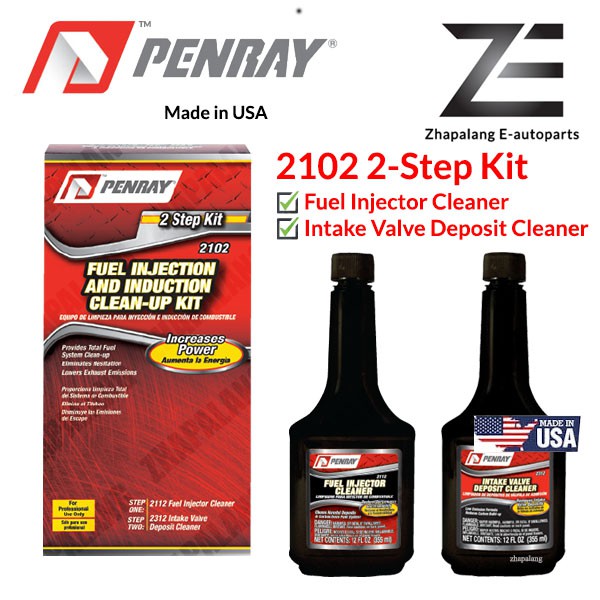 [1 with 2]Penray 2102 2 STEP FUEL INJECTION AND INDUCTION (Intake Valve) CLEANUP KIT PETROL