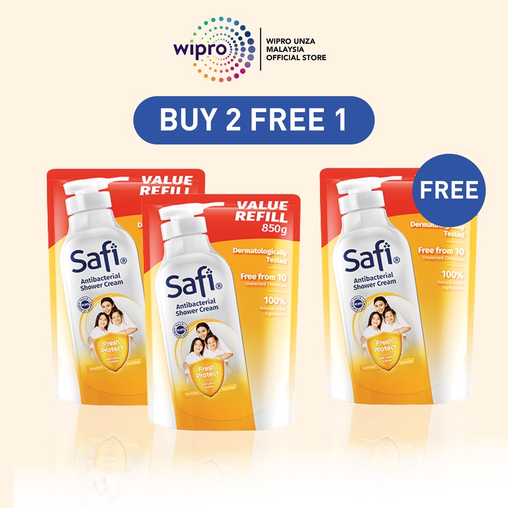 (Buy2Free1) Safi Antibacterial Shower Cream Fresh Protect 850g Shopee