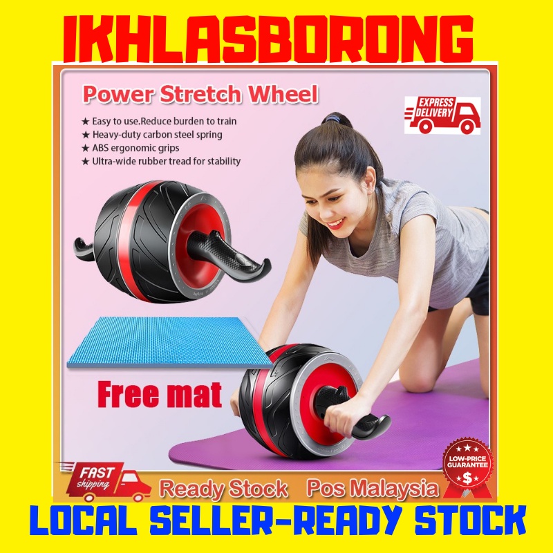 Abs Wheel Exercise Gym Roller Abdominal Core Fitness Muscle Trainer FOC