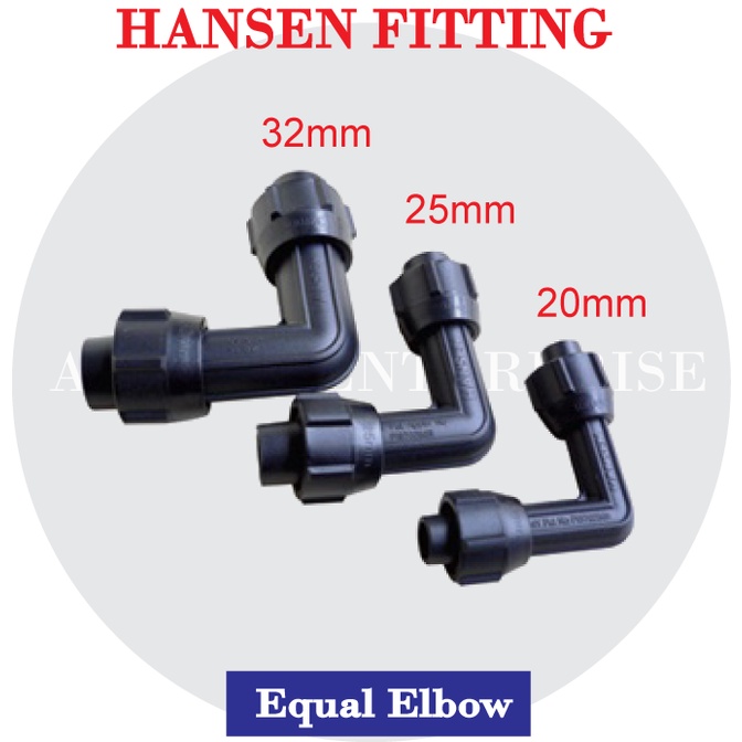 Hansen Poly Pipe Fittings/Hansen Connector Equal Elbow / Bend (20mm