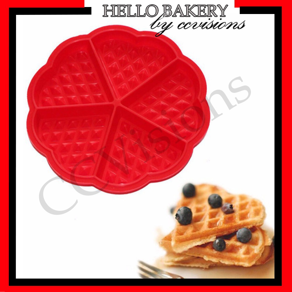 Heart Shape Waffle Mold Silicone Air Fryer Oven Pan Baking Cookie Cake