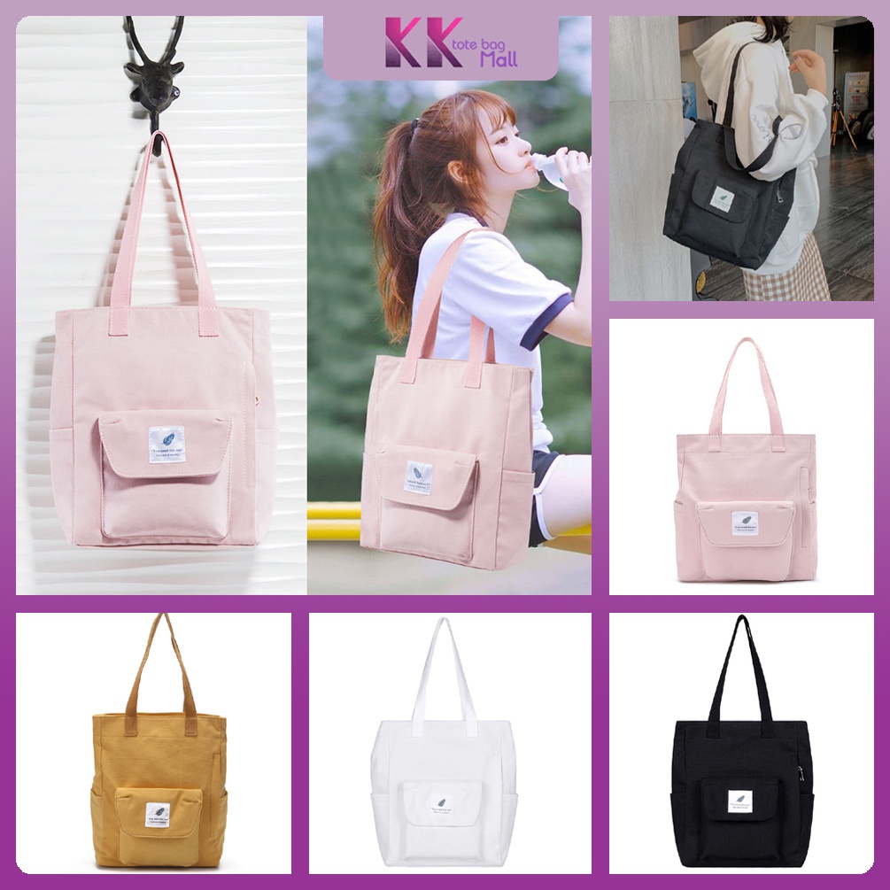 Stylish Korean tote bag zip handbag women washable with zipper mother