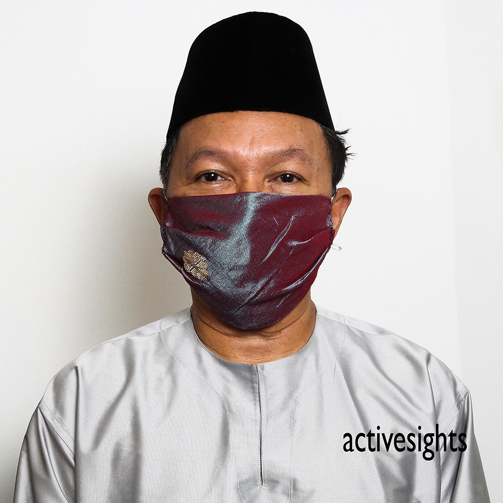 Pelitup Muka Salikin Sidek Songket Brown Face Mask