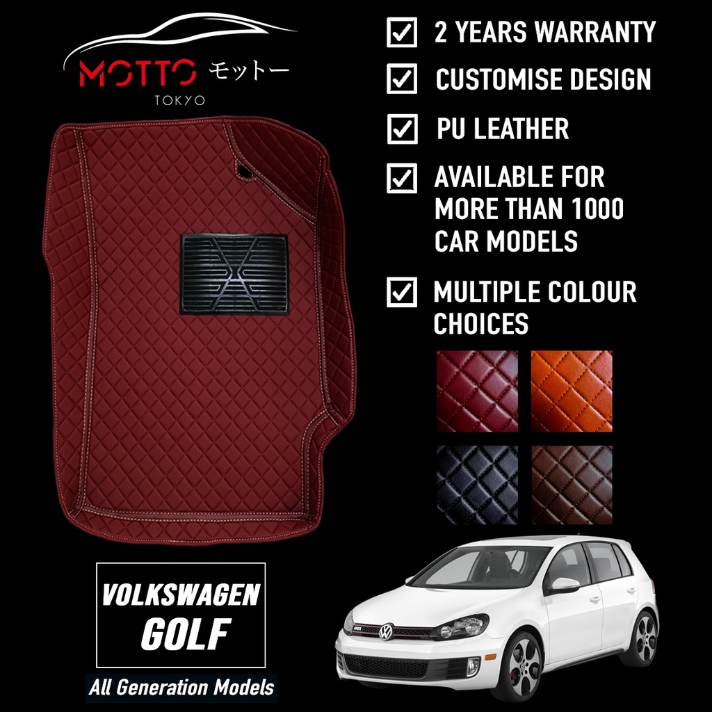 Motto Customised 5D Car Mat Volkswagen Golf (MK6 & MK 7) PU Leather