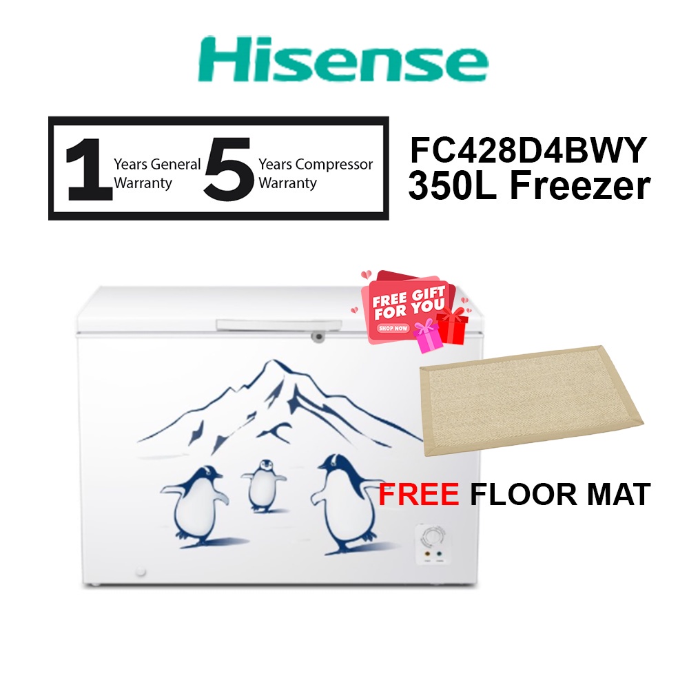 Hisense 350L Chest Freezer 8 In 1 Function FC428D4BWY (White) Peti Beku