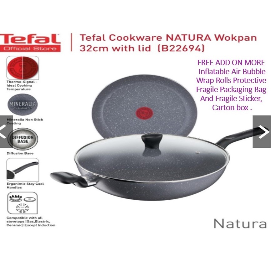 Tefal Natura Wokpan with Lid (32cm) (B22694 ) Shopee Malaysia