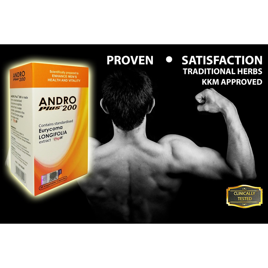 Andro Plus 200 Enhance Men's Health and Vitality (30 tablets) Contains