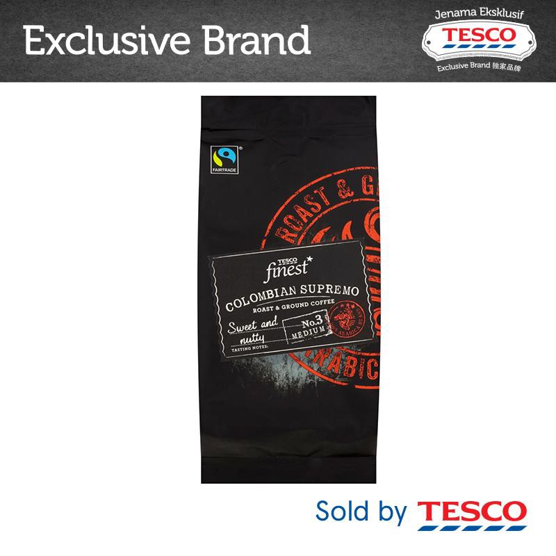 Tesco Finest Fairtrade Colombian Supremo Roast & Ground Coffee (227g