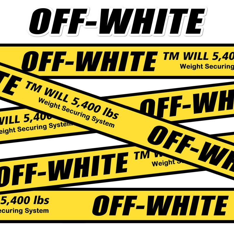 OFFWHITE brand Warning Vinyl Decal Sticker Roll (5m * 4cm) for Luggage