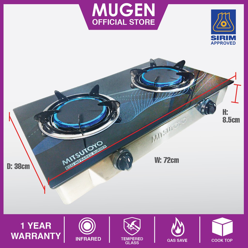 Mitsutoyo Glass Top Infrared Gas Cooker Shopee Malaysia