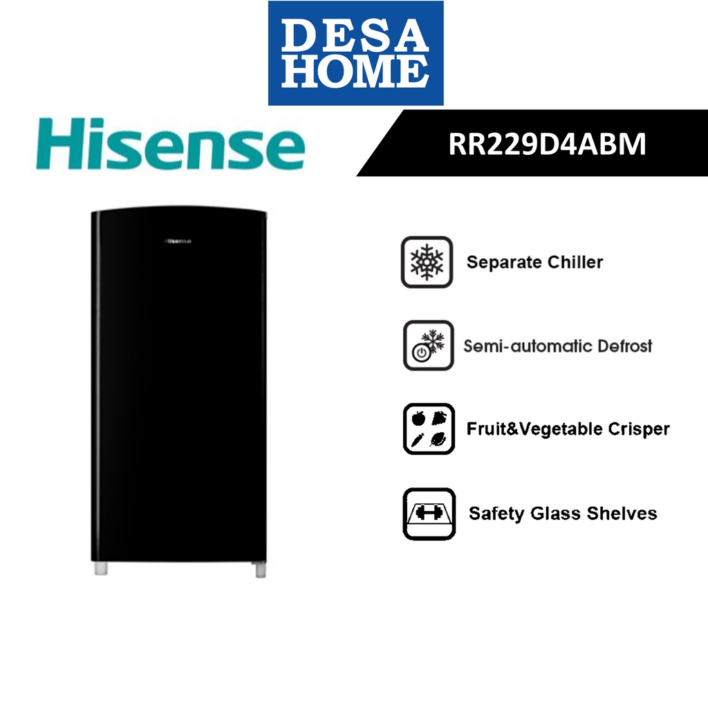 [FREE DELIVERY] HISENSE RR229D4ABM 200L Single Door Fridge Shopee