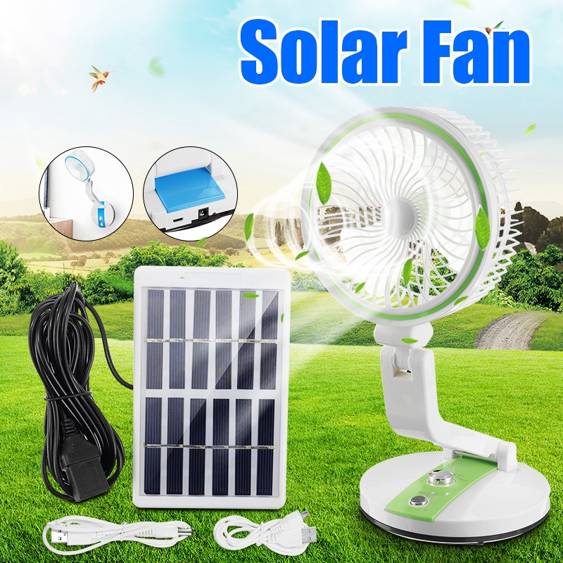 Mini Solar Power Panel Fan 4W Portable Fan Desk Cooling USB Cell Cooler