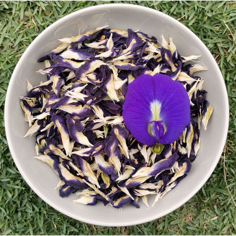 Butterfly Pea (no receptacle) [Sundried] 50g/100g 蝶豆花（无花托) Homegrown