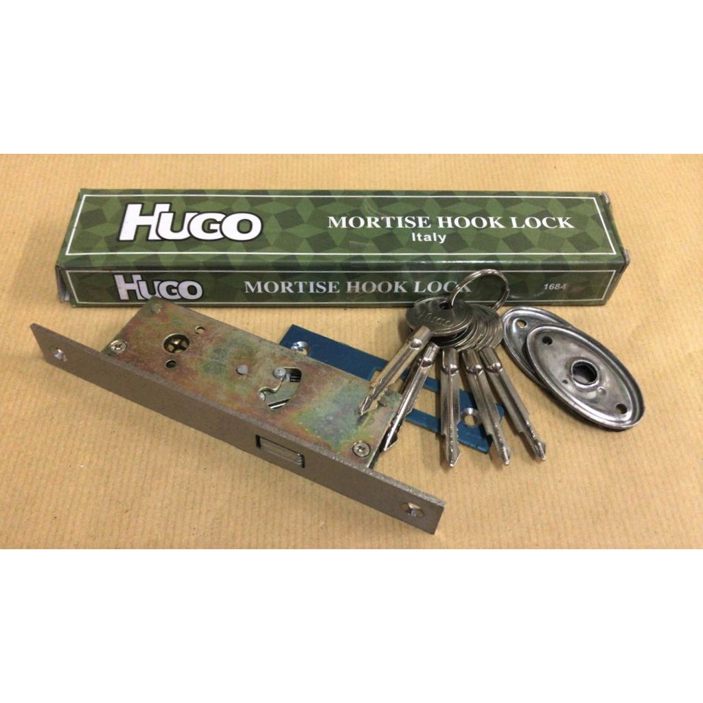 Hugo Mortise Hook Lock Italy. Kunci Grill. Metal Grill Lock. Shopee