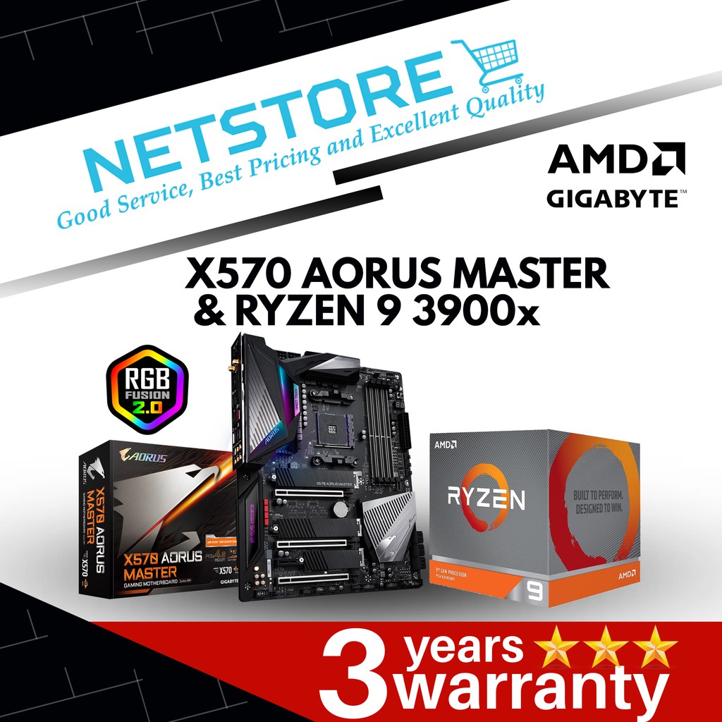 PWP GIGABYTE X570 AORUS MASTER ATX Motherboard & AMD Ryzen