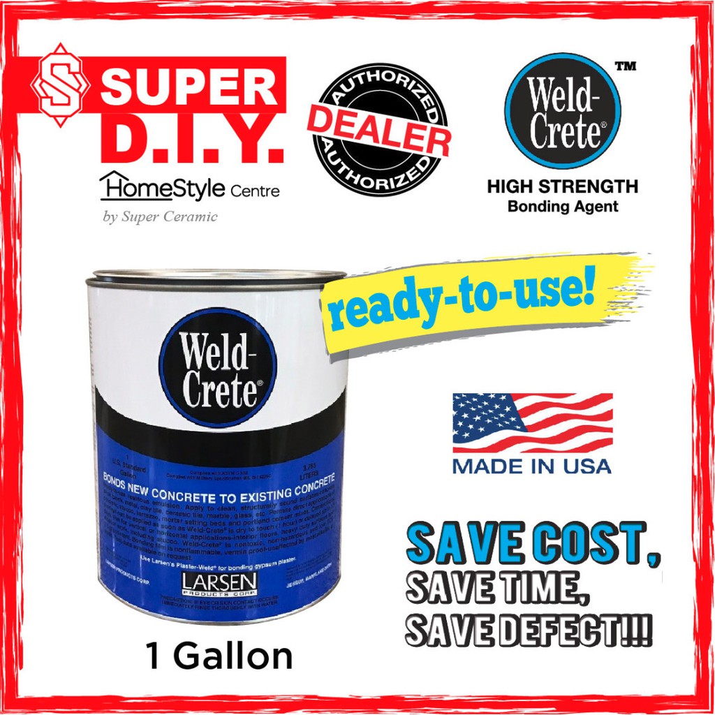 WeldCrete Concrete Bonding Agent 1 Gallon (3.8 Litre) Shopee Malaysia
