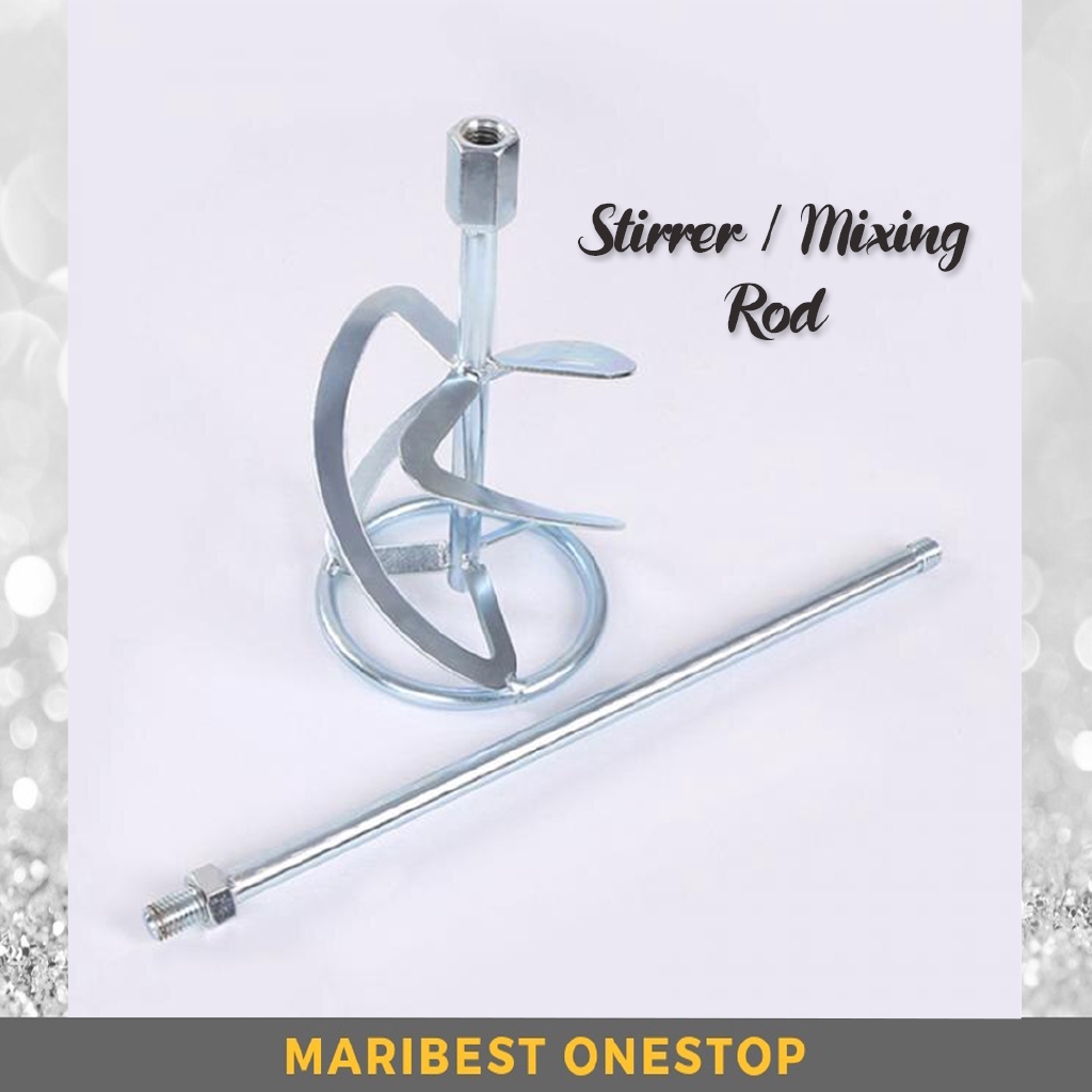 Stainless Steel Mixer Rod Cement Paint Mixing Stirrer Threaded Tip