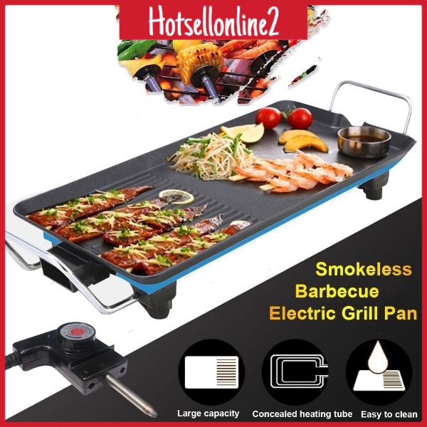 HOT_ Premium High Quality Korean Style Electric BBQ Non Stick Grill Pan