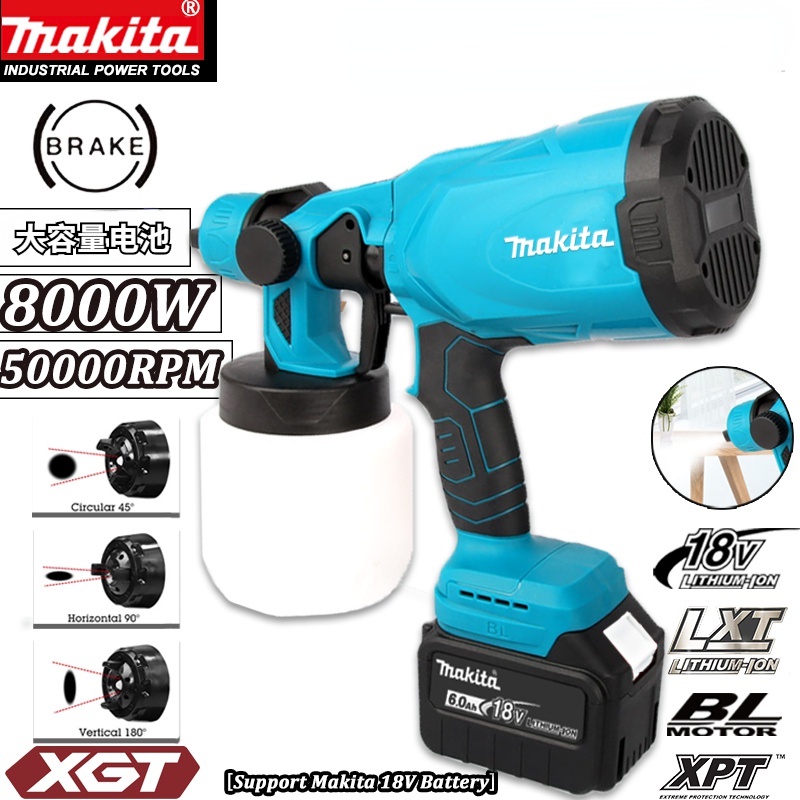 New Makita Electric Cordless Airless Paint Sprayer 8,000w 5,0000rpm