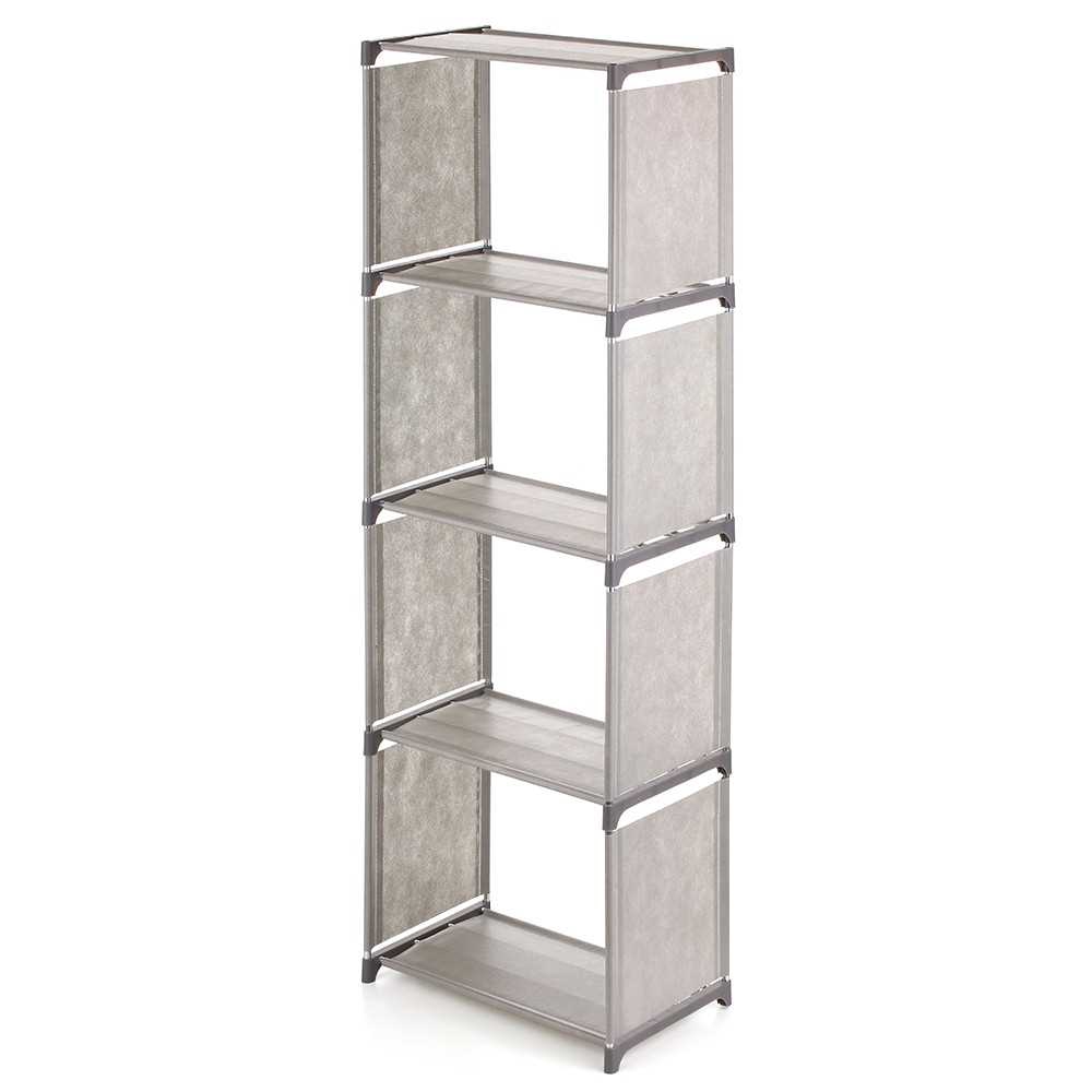 5Shelf Bookcase Book Shelves Bookshelf Storage Bin Books Display Shelving Unit Organizer (Grey