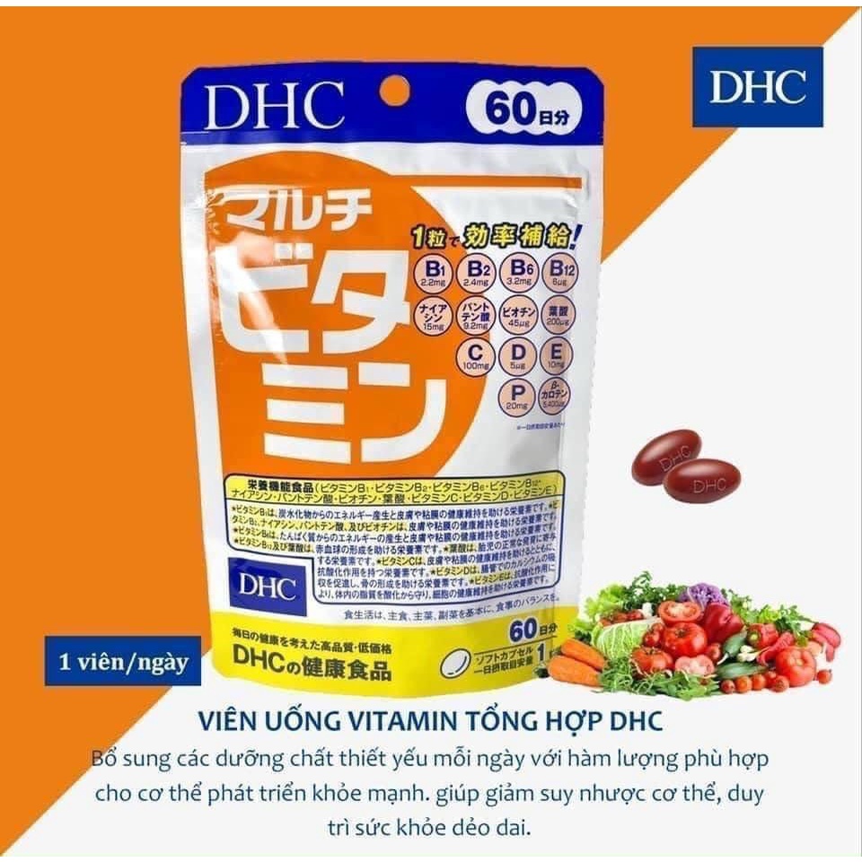 Dhc Japanese Multivitamin Pills Supplement 12 Essential Vitamins