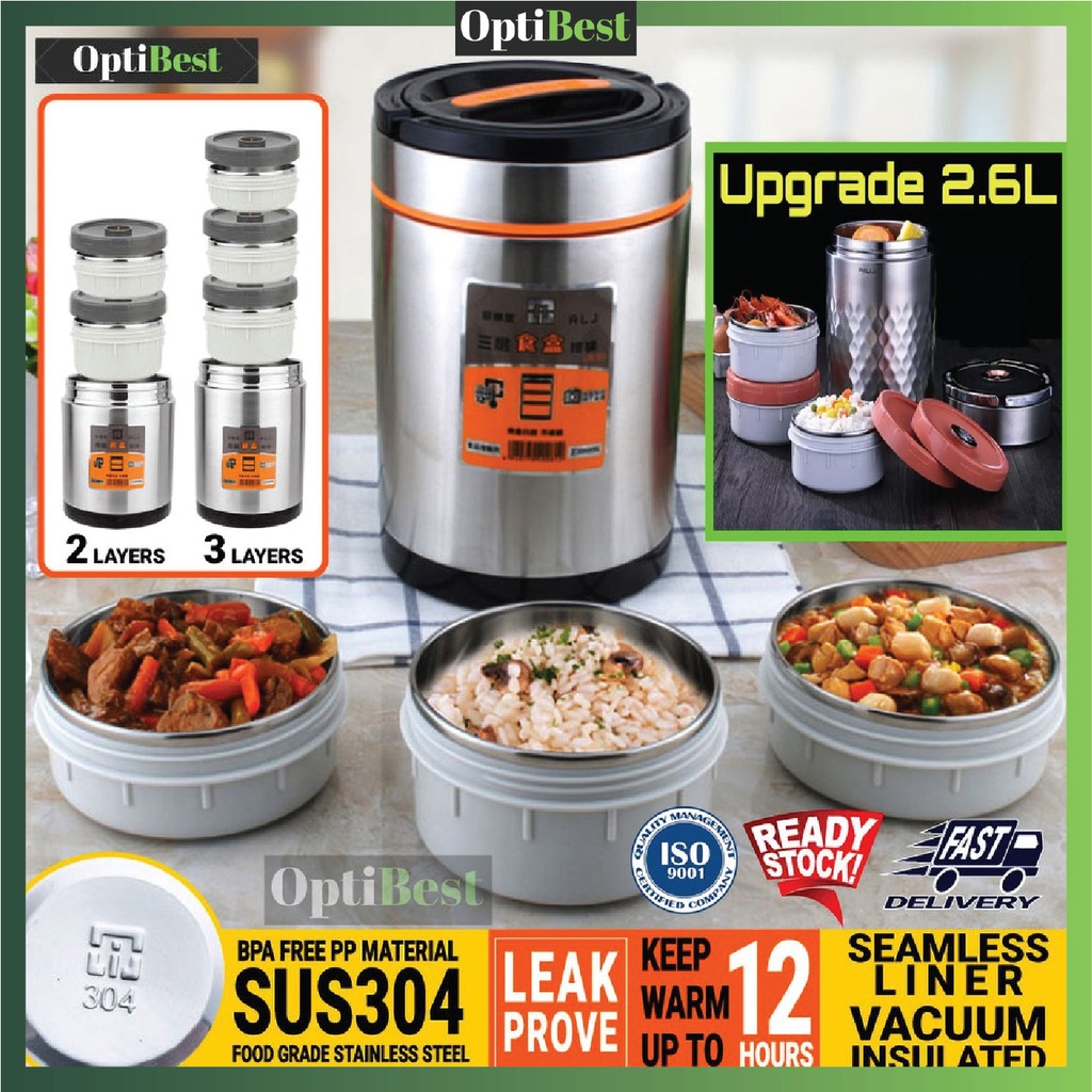 OPTIBEST Lunch Box 304 Stainless Steel Bento (Individual Layer) Lunch