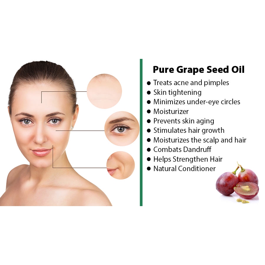 Kalp® GrapeSeed Carrier Oil Cold Pressed For Beautiful Hair Growth