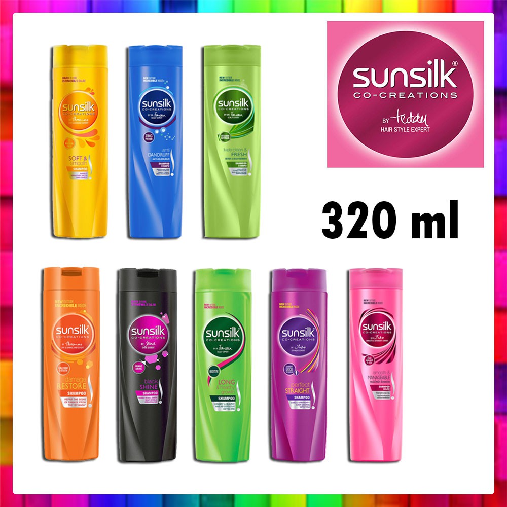 Sunsilk Shampoo 320ml Syampu Rambut Anti Dandruff, Hairfall Solution