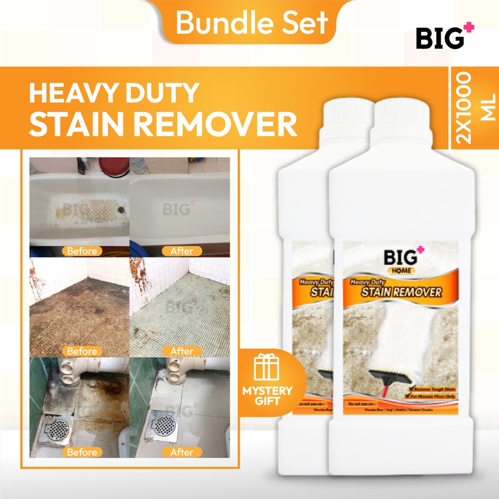 BIG+ Heavy Duty Stain Remover (2x1000ml) Toilet Floor Cleaner Liquid