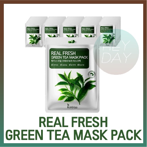 [Rokkiss] Green Tea Mask Pack 50 Sheets/Skin Soothing/Moisturizing