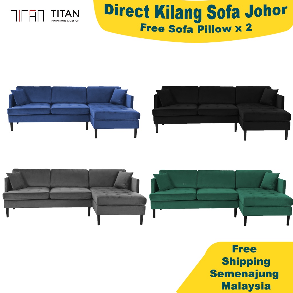 [ Ready Stock ] Sofa 3 SEATER SOFA L SHAPE sofa 3 seater kain baldu