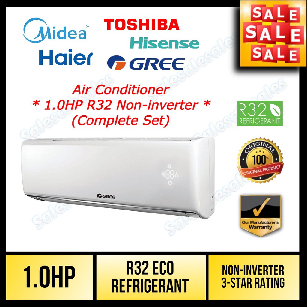 *SALE* (1HP) Midea / Hisense / Haier / Gree Aircond 1.0HP with Ionizer Air Conditioner Penghawa