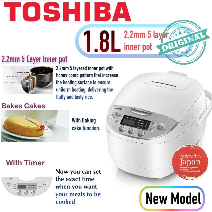 Toshiba RC18DH1NMY Digital Rice Cooker 1.8L with 5 Layer Thick Inner