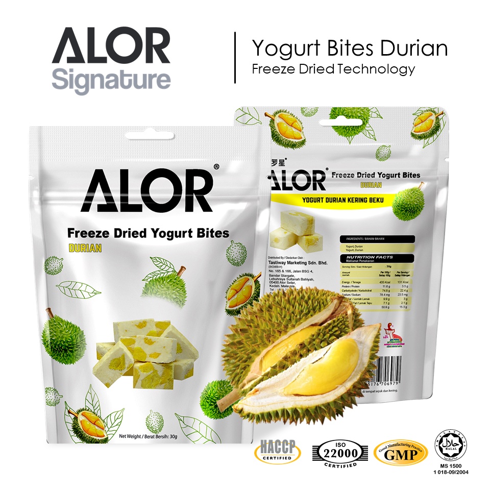 Alor Freeze Dried Durian Yogurt Bites 冻干榴莲鲜果粒酸奶块 (30g) Shopee Malaysia