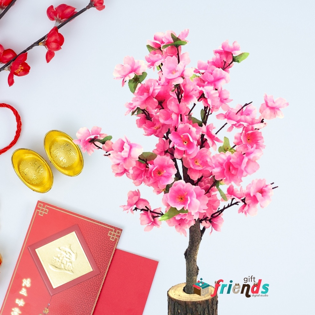 Chinese New Year Artificial Cherry Blossom Tree Sakura Pink Faux Spring