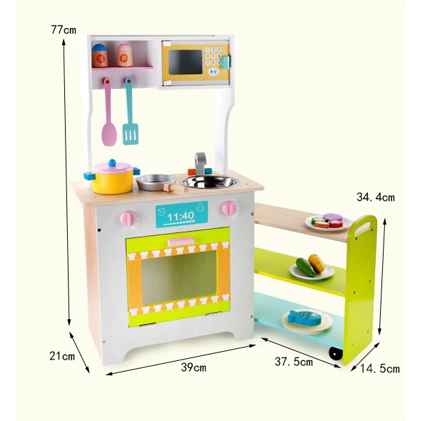 Clearance Sales! Wooden Kitchen Playset with full set utensils / Mainan