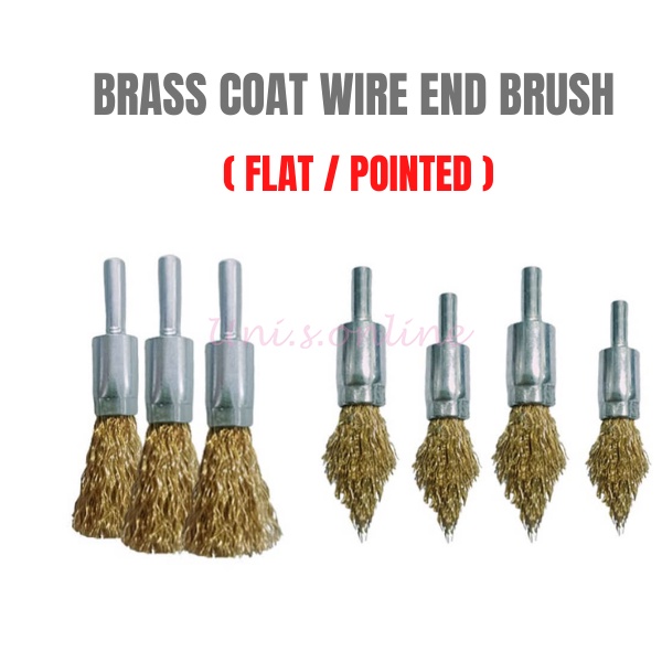BRASS COATED WIRE FLAT POINTED END BRUSH PAINT REMOVAL SANDING GRINDING