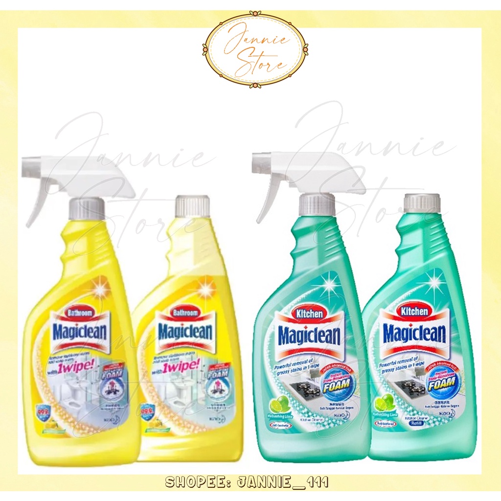 MAGICLEAN Bathroom & Kitchen Cleaner Lime/Lemon & Refill 500ML Shopee