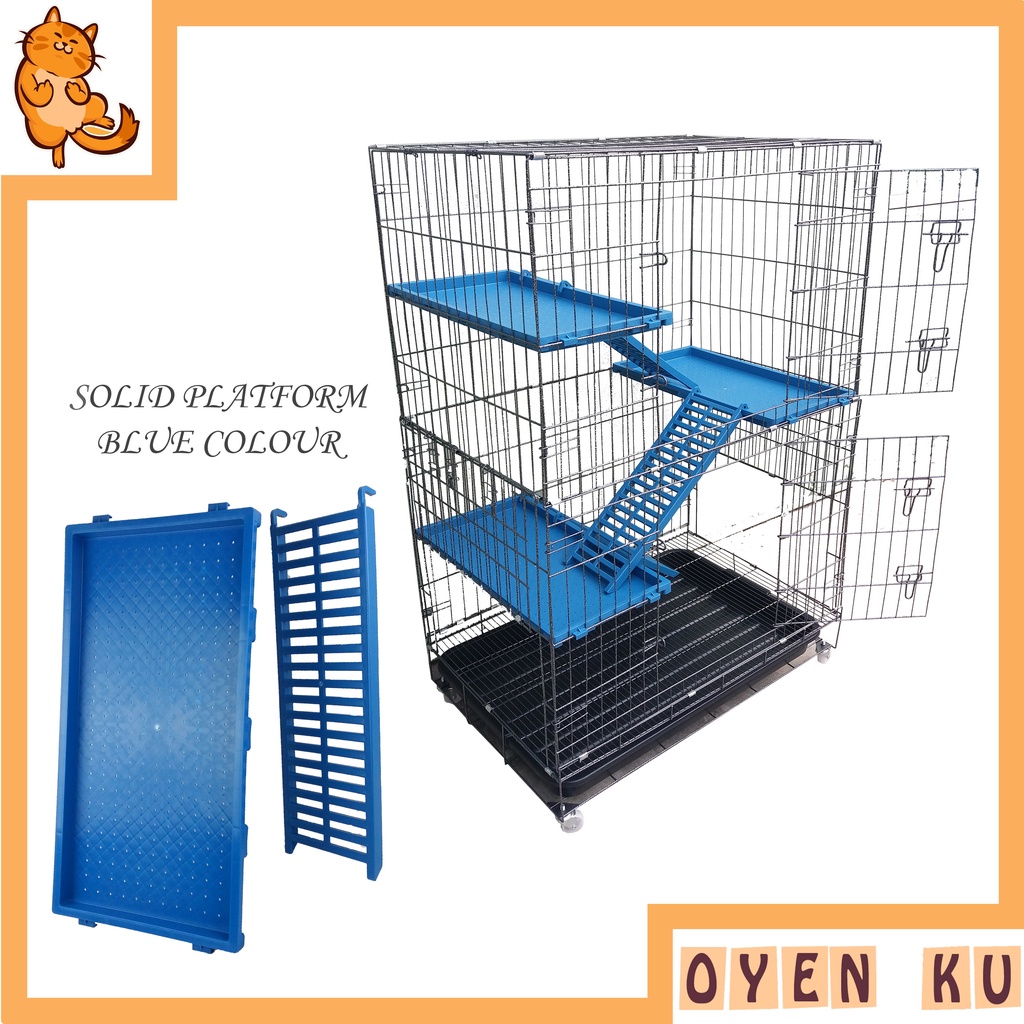 Sangkar Kucing Besar Solid Plastik Platform & Tray / Big Cat Cage 3