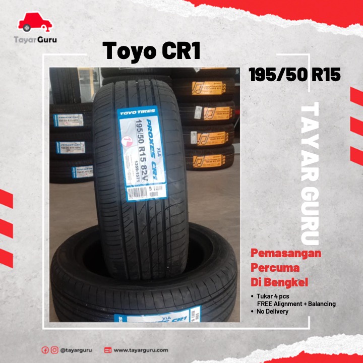 Toyo 195/50R15 cr1 Tayar Baru (Installation) 195 50 15 New Tyre Tire