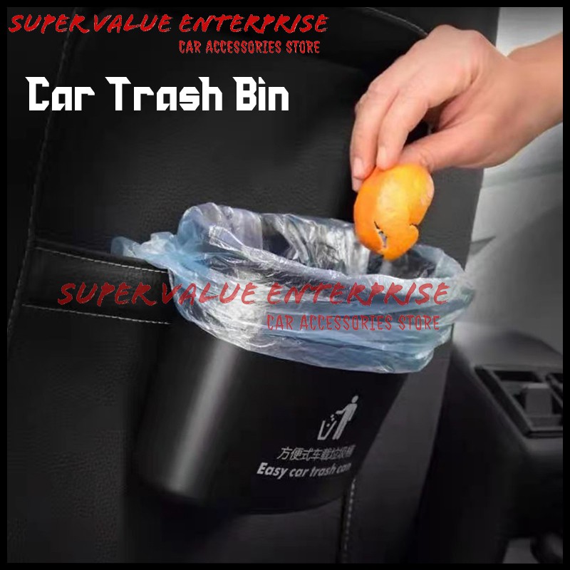 Car Trash Bin Waterproof Car Rubbish Bin Tong Sampah Kereta Can Bin