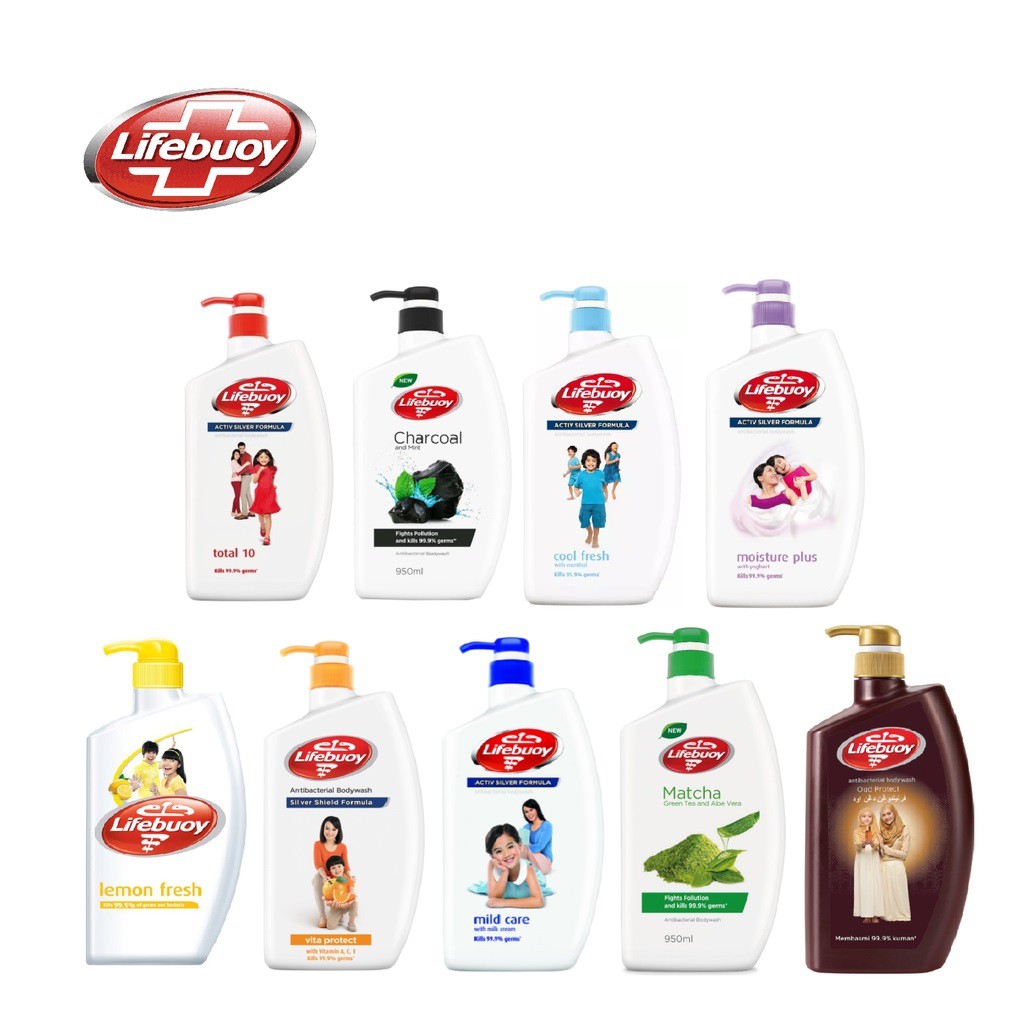 Lifebuoy Anti Bacterial Shower Gel 950ml (All Flavour) 消毒 沐浴露 950ml