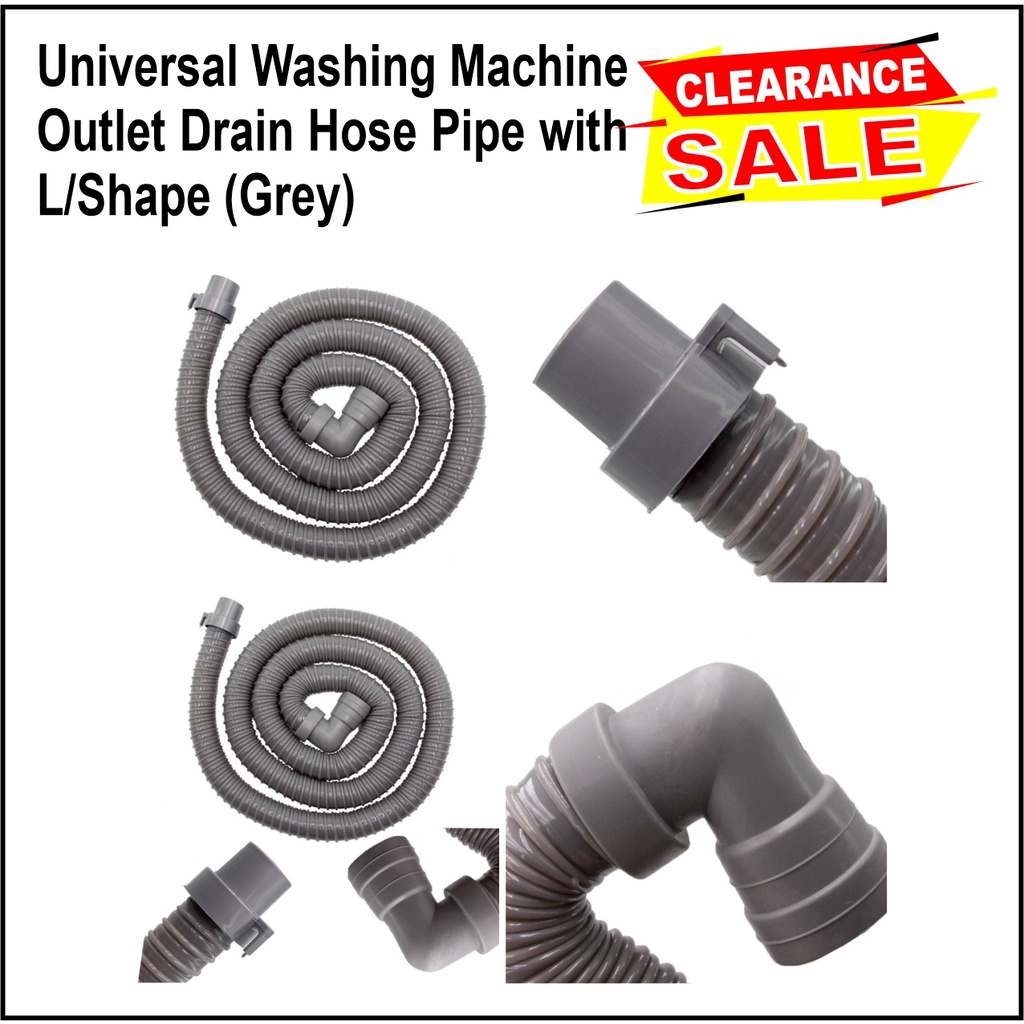 Universal Washing MAchine Outlet Drain Hose Pipe With L Shape Grey 5