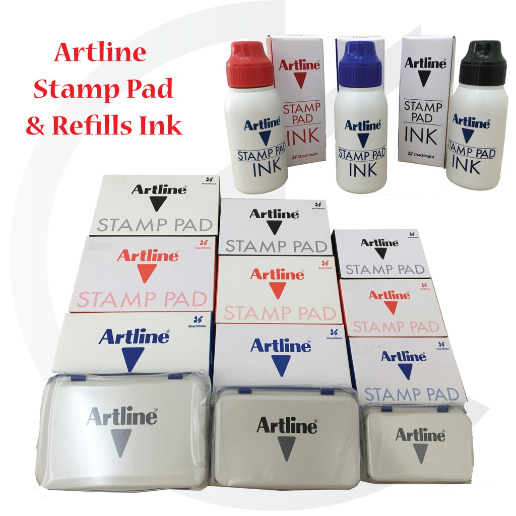 Artline Stamp Pad / Refills Ink / Refill Ink ( Black / Blue / Red