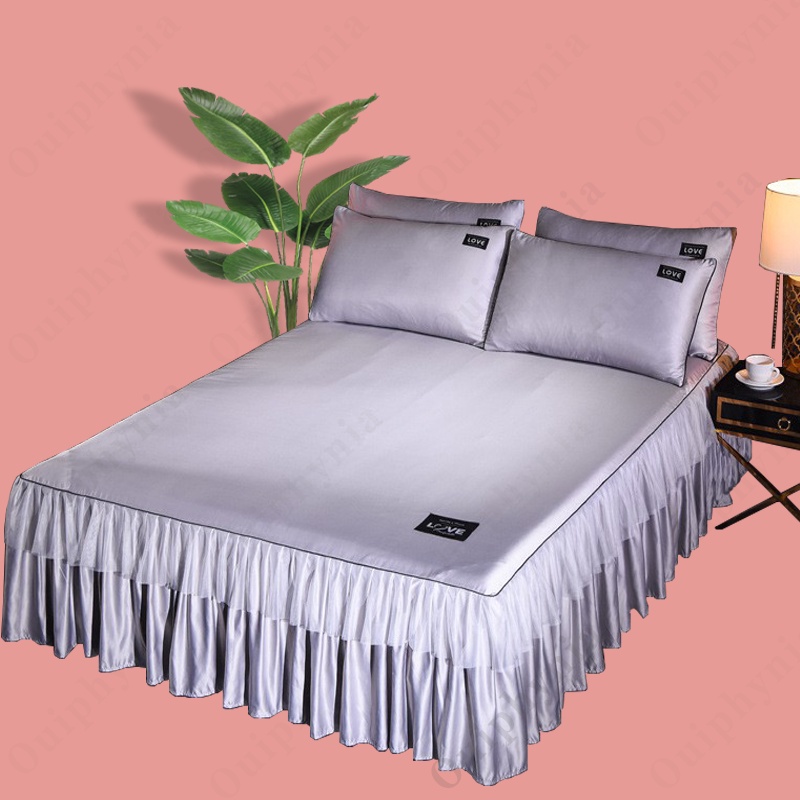 White Bed Skirt Queen Size Hanaposy