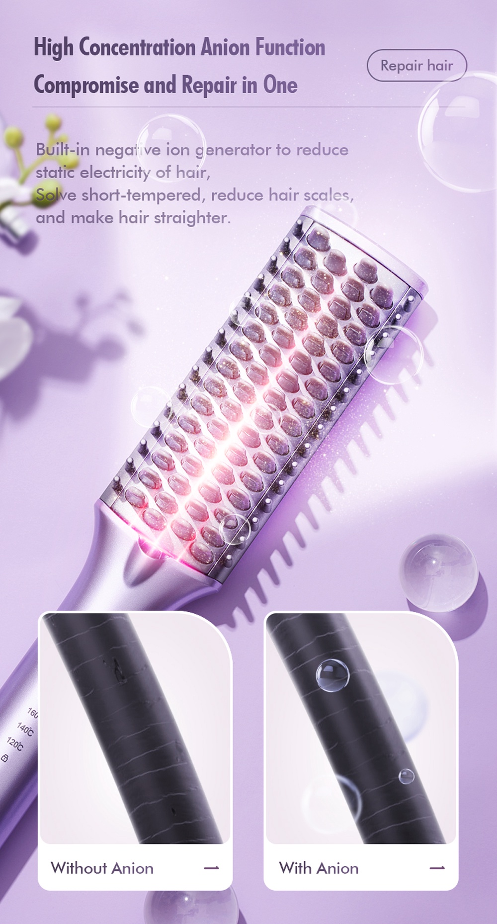Xiaomi Showsee E1 Electric Hair Comb Professional Safe Styling Hair
